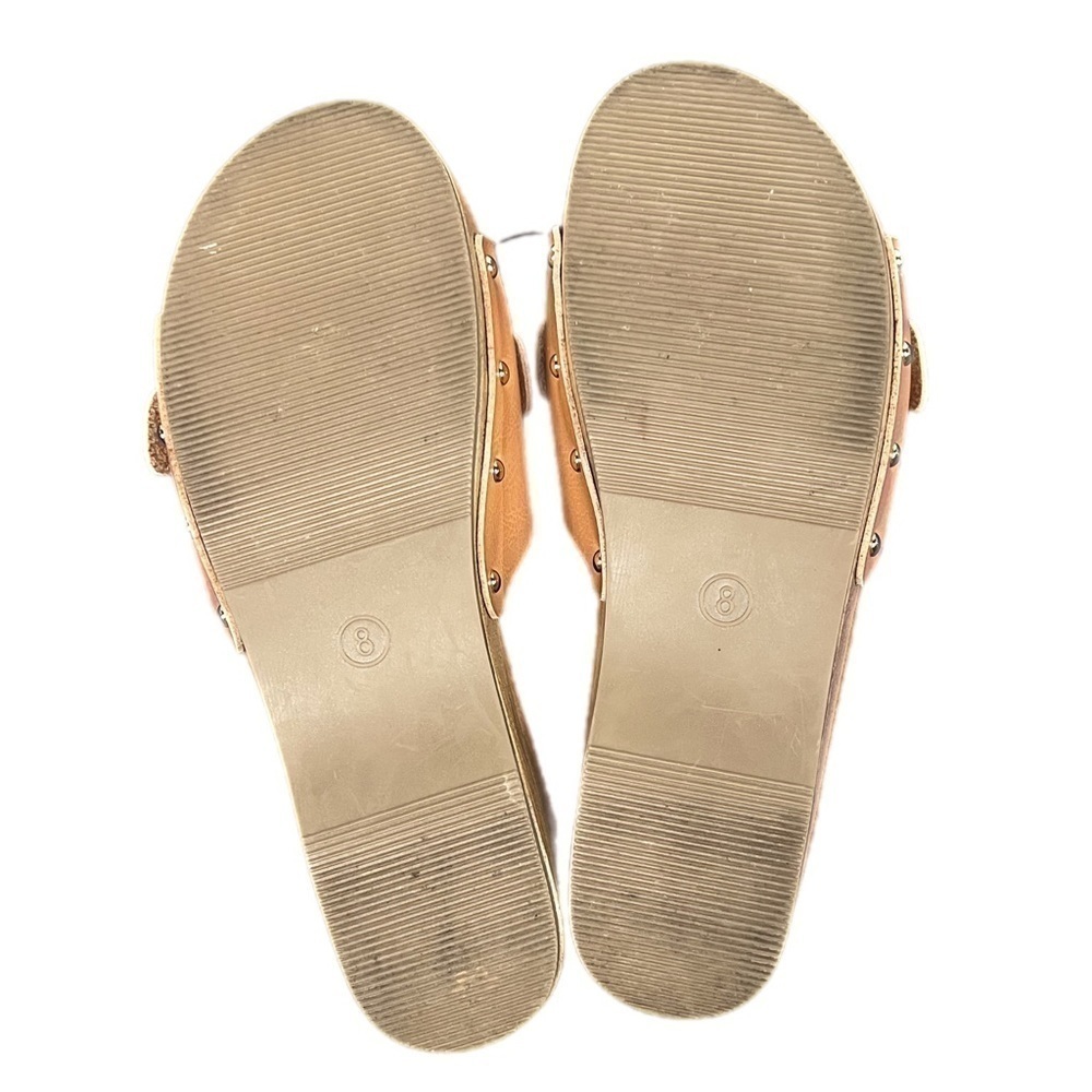 Universal Threads | Tan Vegan Leather Buckle Detail Sandals Slide - Picture 9 of 12